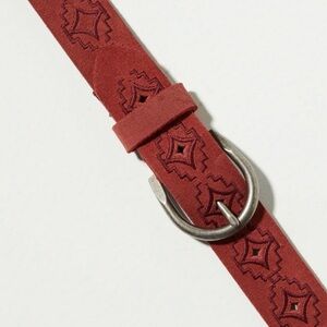 Lucky Brand 100% Soft Suede Leather Southwestern Embroidered Belt Sz S NWOT